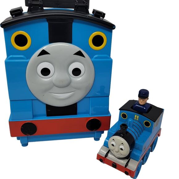 Thomas The Tank Engine 2004 Push and Go Thomas + Storage Case for Wood Trains - Picture 1 of 16